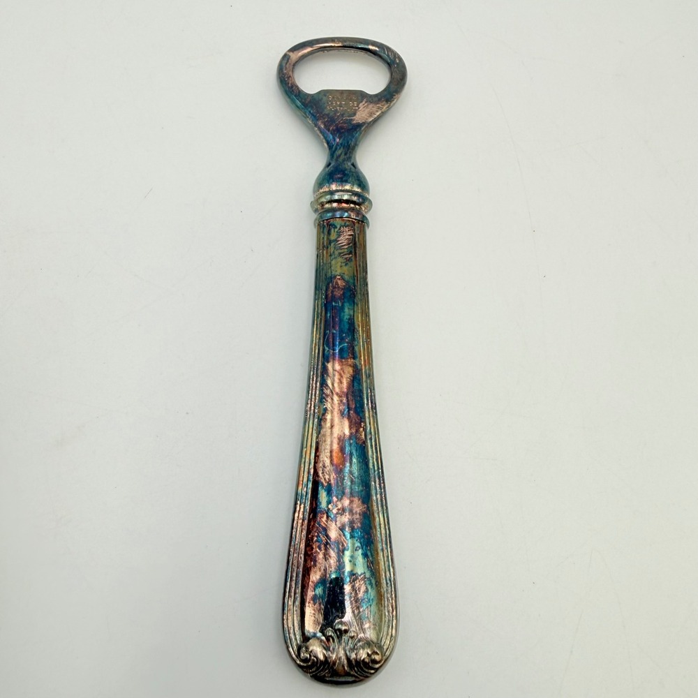 Gorham Heritage Silverplate Bottle Opener Vintage Weighted Fluted Handle Barware